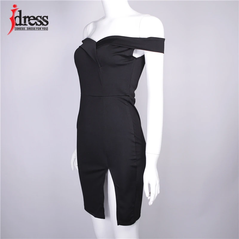 IDress Women Summer Dress 2019 Split Black Red Off Shoulder Backless Tunic Party Dress Sexy Robe Femme Bodycon Bandage Dress (12)
