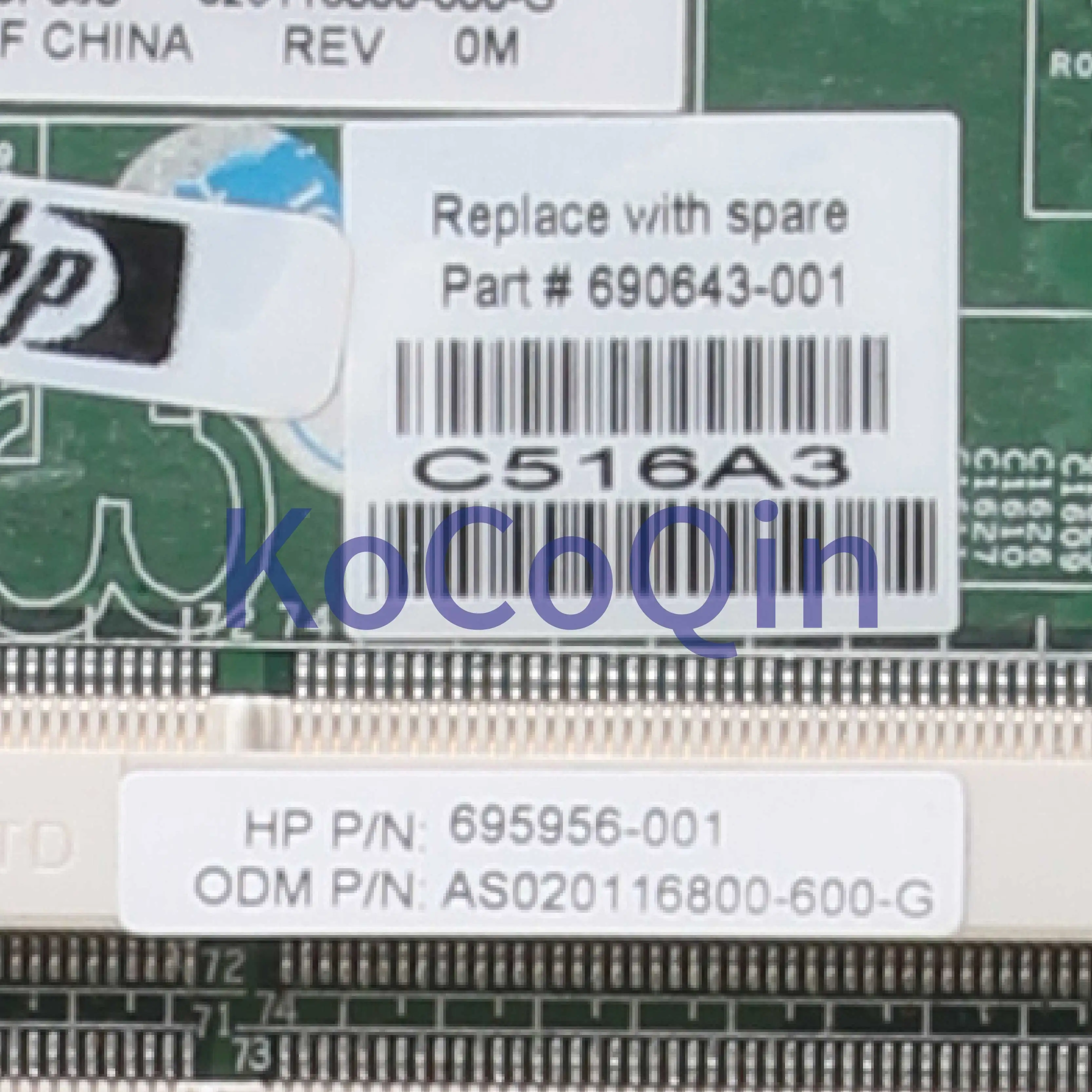 Placa-mãe do Portátil de Kocoqin para hp Elitebook Slot Núcleo Slj8a Mainboard 690643-001 690643-601 695956-001 010176600 8570 w 4 Ram - Imagem 4