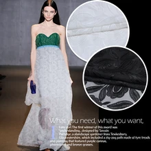 Leo& Lin гипюр листьев тяжелый шелк Вышитые Кружево hmade пункт Custom Ткань 50 см