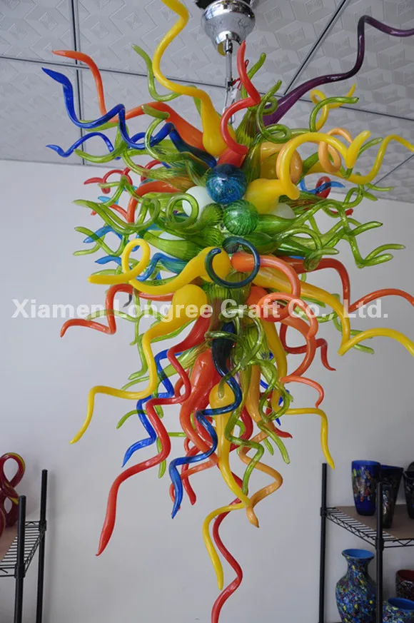 C02-Home Decorations Led Light Ceiling Hand Blown Colored Glass Chandelier | Лампы и освещение