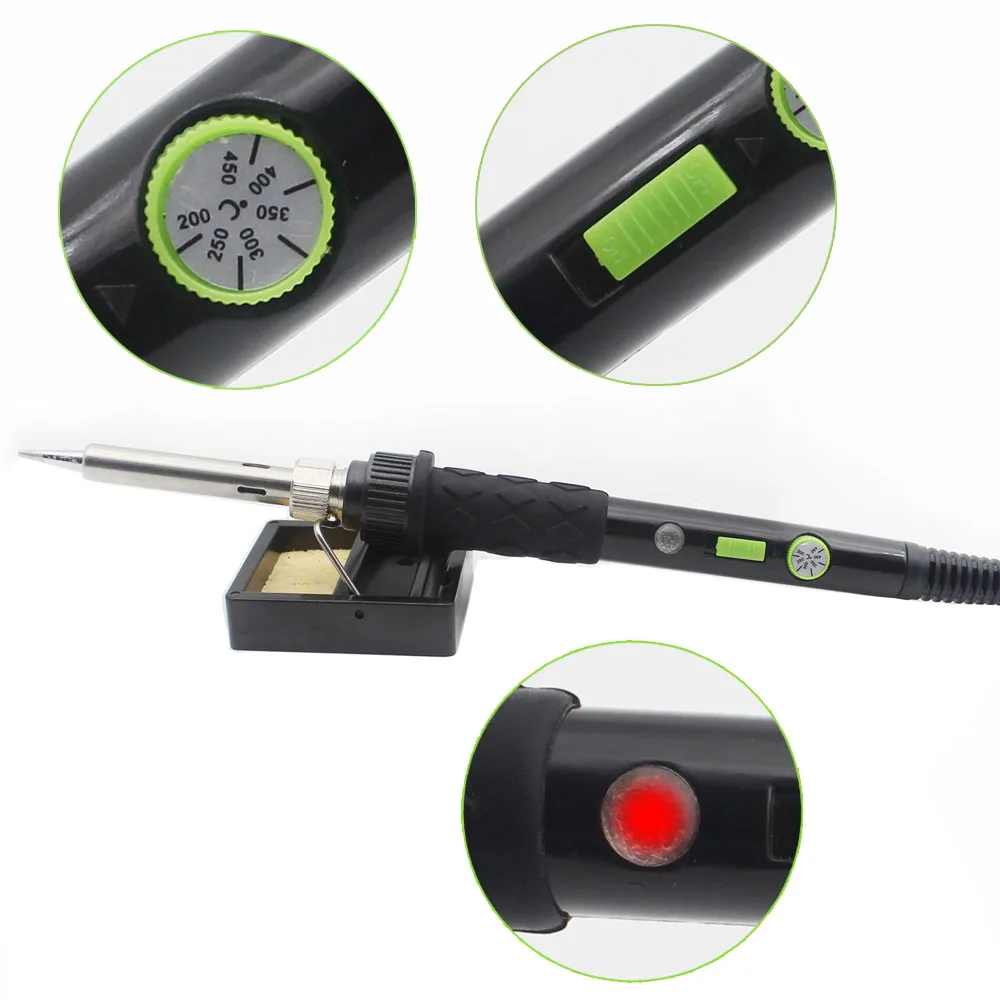 Najtaniej GEYOTAR EU Plug 60W termoregulator zestaw żeliwa lutowniczego pompa rozlutownicy drut lutowniczy 5 sztuk porady przenośne narzędzie naprawcze do spawania