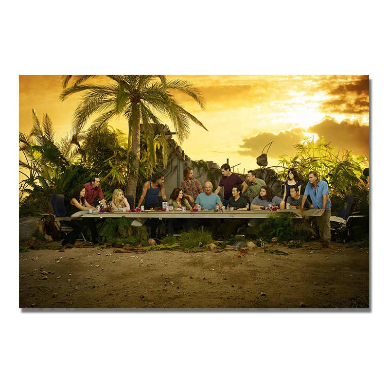 

TV Show Lost The Last Supper Wall Picture Home Bedroom Decor TV Silk Art Paint Poster 30x45 60x90cm No Frame