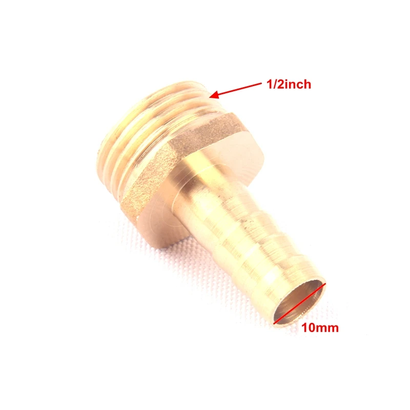 20 шт Зеленая Медная головка прямой разъем 1/2 дюймов до 10 мм Мужская резьба латунный фитинг шланг Труба латунный адаптер