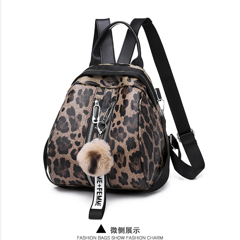 Женский рюкзак мини Леопардовый Роскошный PU женский Mochila Feminina Большой