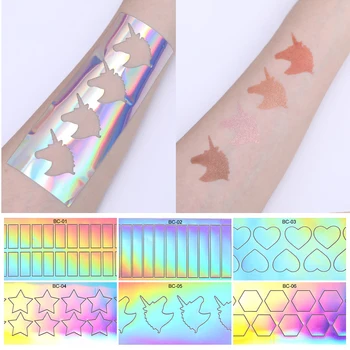 

BONNIE CHOICE Color Test Stickers 3D Hollow 3D Adhesive Test Stickers Lipstick Eyeshadow Makeup Tools
