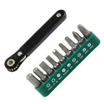 

10 in 1 Mini Right Angle Offset Hand Ratchet Screwdriver Multifunctional Screwdriver Ratchet Driver Tool Set
