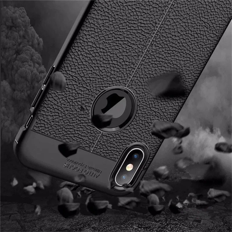 Роскошный кожаный чехол личи в полоску для iPhone 11 Pro XMAX мягкий силиконовый матовый