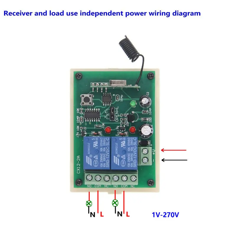 DC 12V 24V 2 CH 2CH RF беспроводной пульт дистанционного управления выключатель света AB