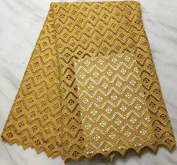 

2018 latest 5yards african cord lace fabrics african lace fabric with stone nigerian lace fabrics for wedding dress PL-E11