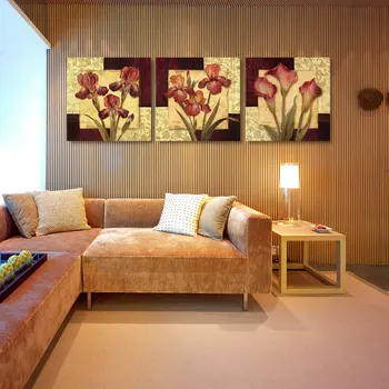 

Luxury Elegant 3PCS Canvas Modern Wall Painting Abstract Flowers Home Decoration Art Picture Paint on Canvas Prints Unframed