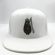 LDSLYJR рыболовный медведь вышивка хлопок бейсболка хип-хоп бейсболка с возможностью регулировки размера шляпы для мужчин и женщин 121