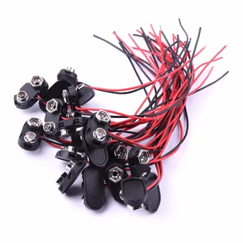 

High Quality Useful 20Pcs 9V Battery Snap Connector Clip Lead Wires holder with 15cm Wire Length Hot Sale