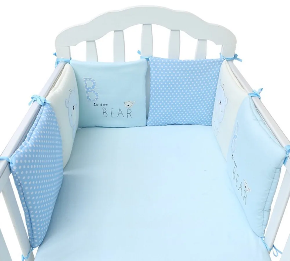 6 шт./лот, защита для детской кроватки, Комплект постельного белья для новорожденных, бампер для детской кроватки, мультяшное постельное белье для младенцев