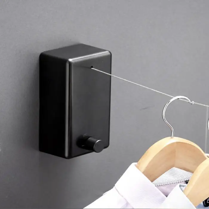 Retractable Clothesline ABS Case Wall Mounted Dryer with Adjustable Pulley Braided P7Ding