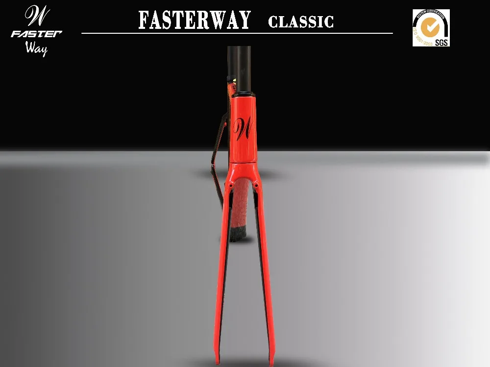 Тайваньский бренд FASTERWAY Классический прозрачный оранжевый серебряный супер легкая карбоновая рама, дорожный: рамка+ подседельный штырь+ вилка+ зажим+ гарнитура