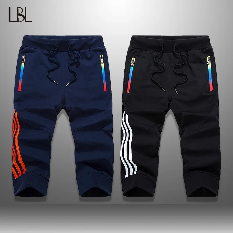 

LBL Streetwear Shorts Men Summer Jogger Breathable Mens Shorts Sportswear Two Piece Short Pants Man Knee Length Boardshorts Man