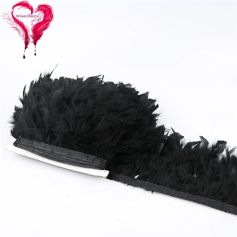 2 black chandelle turkey feather trims 4
