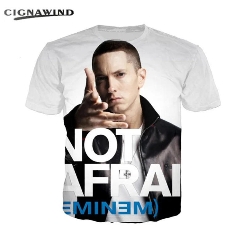 Новые повседневные популярные футболки с 3D принтом Rapper Eminem для мужчин/женщин