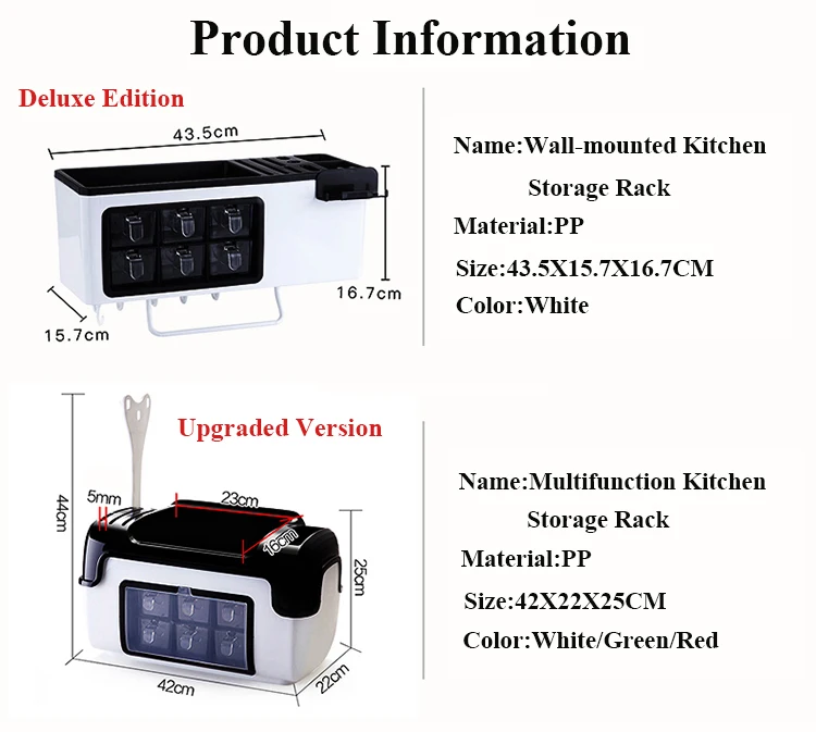 Cordial Shining Kitchen Storage Rack Multi-function Rack Household Combination Seasoning Rack Chopsticks Spoon Storage Rack