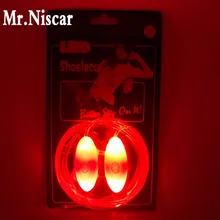 Mr. Niscar 1 пара Креативный светодиодный свет обувные шнурки для шнуровки Хэллоуин флуоресцентный шнурки светящийся светодиодный свет шнурки красный праздничный подарок