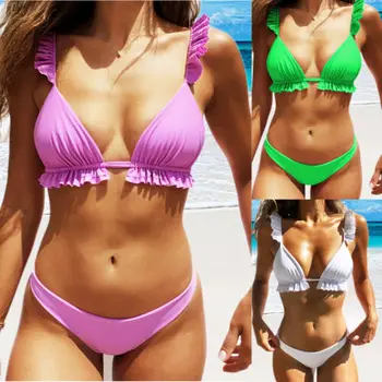 

2019 Women Push-up Padded Bra Bikini Set Triangle Swimwear Swimsuit Bathing Beachwear