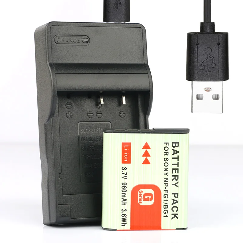 2pcs New Camera NP-BG1 Battery for Sony CyberShot H Series DSC-HX5 DSC-W300