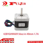 <+> 1шт 42BYGHW609 4-контактный Nema 17 шаговый двигатель 56 унций в 40 мм 1.7A 3D-принтер ✔