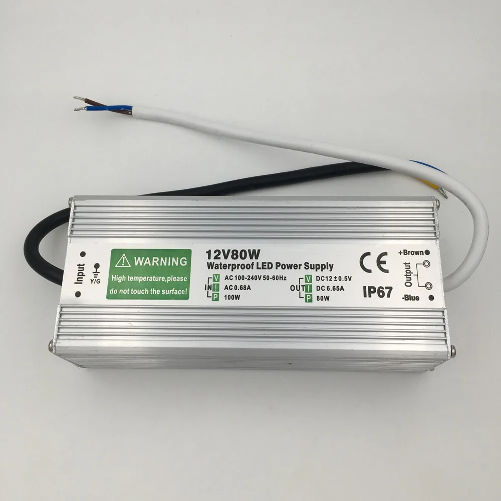 DC 12V светодиодный Питание 60 Вт 80 100 150 импульсный трансформатор Водонепроницаемый