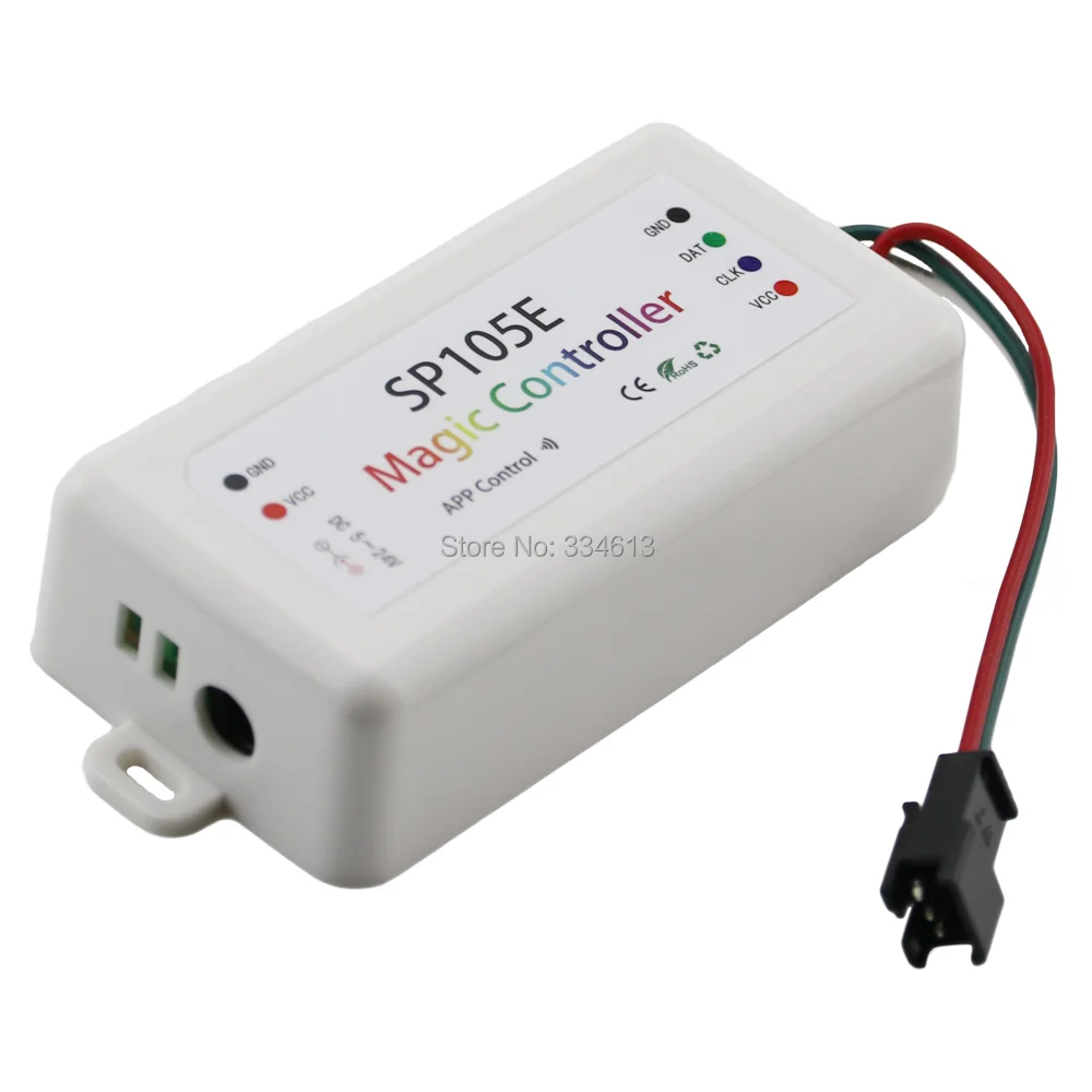 

Wireless Bluetooth Controller for IOS/Android APP for WS2811 WS2812B WS2801 SK6812 Addressable Programmable LED Strip Lights