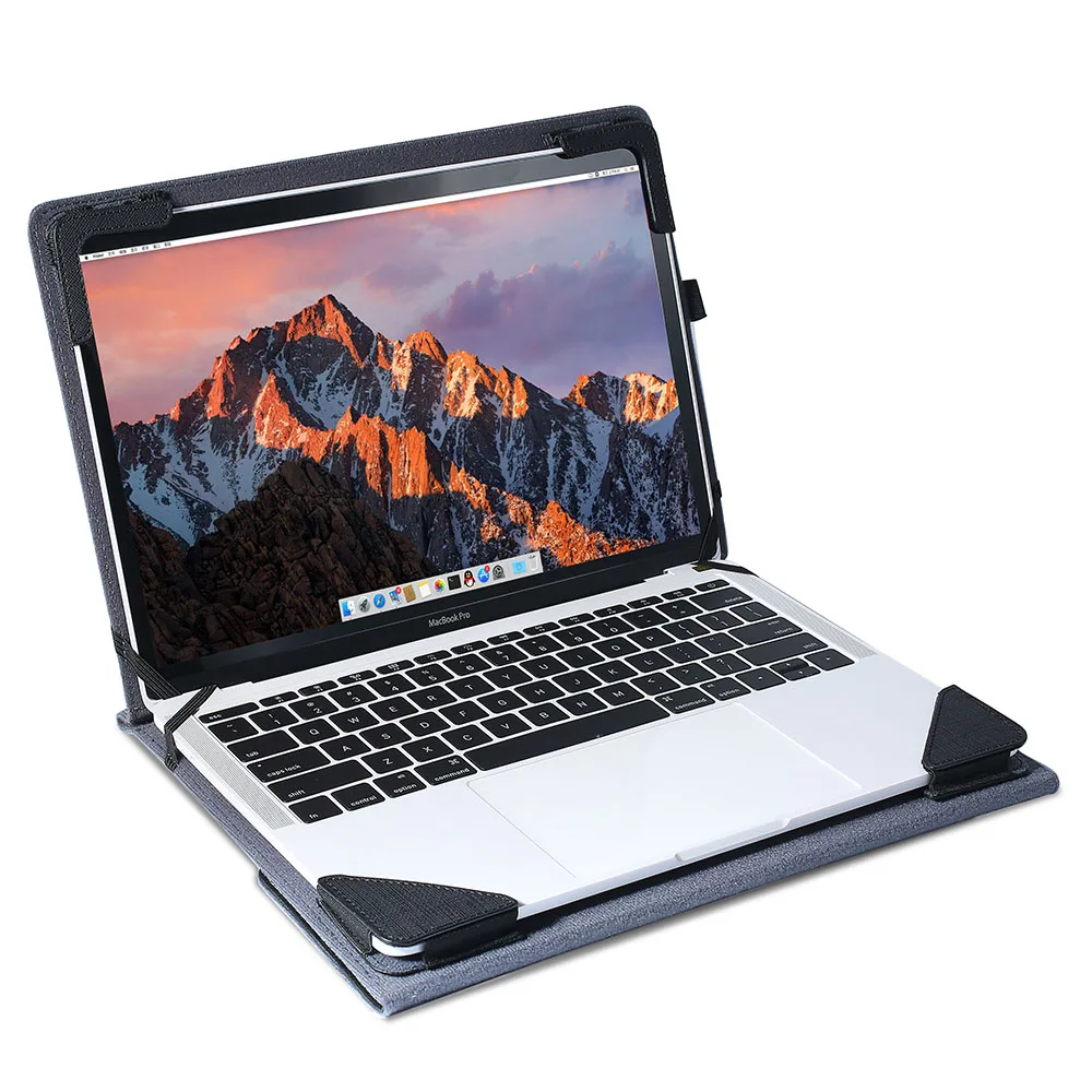 Prestige Broonel Black Luxury Laptop Folio Case Cover Compatible with The Lenovo IdeaPad S340 14 Laptop 