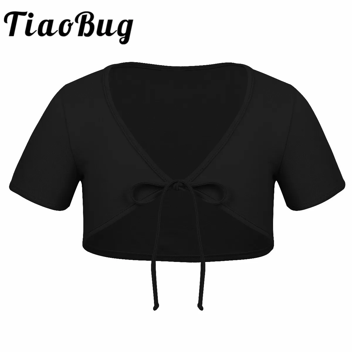 

4 Colors Wedding Party Flower Girl Wraps Cape Kids Fall Ballet Shrug Jackets Short Sleeves Solid Cotton Self-tie Up Bolero Wrap