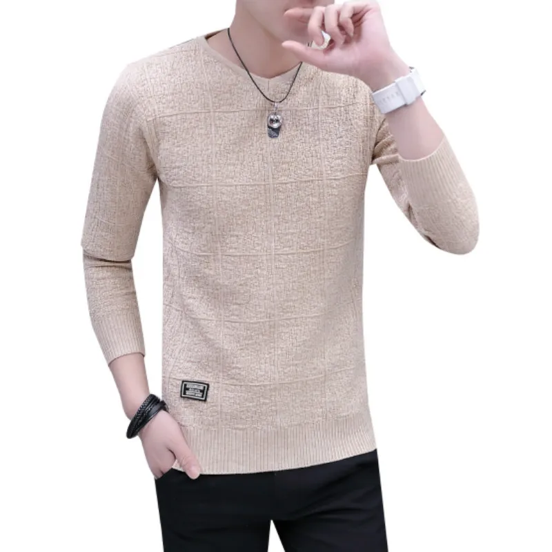 Sweater Men Casual V-Neck Pullover Men Sweaters Slim Fit Shirt Men Sweaters Knitted Thick Pull Homme Clothes Bottoming Pullovers