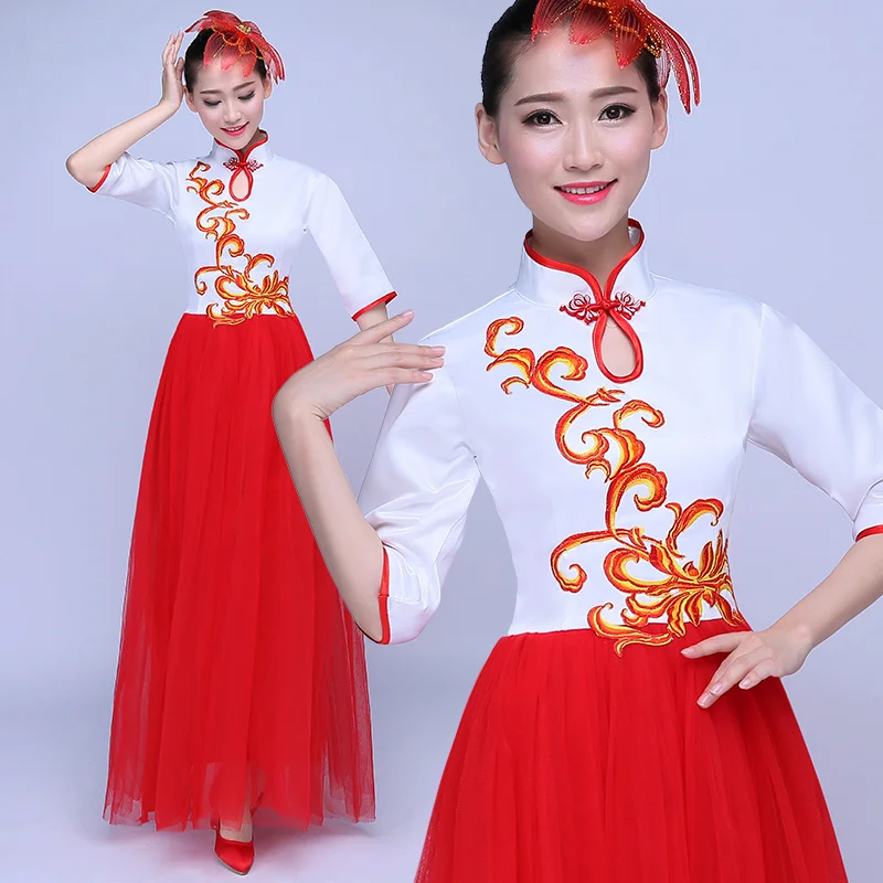 Новинка 2017 женское искусственное платье Этническая музыка erhu guzheng костюмы для