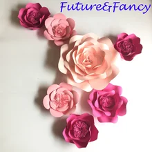 

Half Made 7pcs Pink Giant Paper Flowers for girl's party wedding decor photo booth backdrop Wedding backdrops Video Tutorials