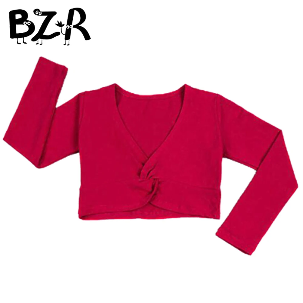 Girl Ballet Gymnastic Leotard Jacket Long Sleeved Dance Sweater Top Coat Kids Dance Clothing Jacket Wrap Ballet