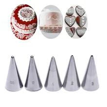 5 шт./компл. круглый глазури трубопроводов сопла Кондитерские наконечники из сахара в виде пирожного в чашке с украшения выпечки инструменты#00,#0,#1,#2,#3