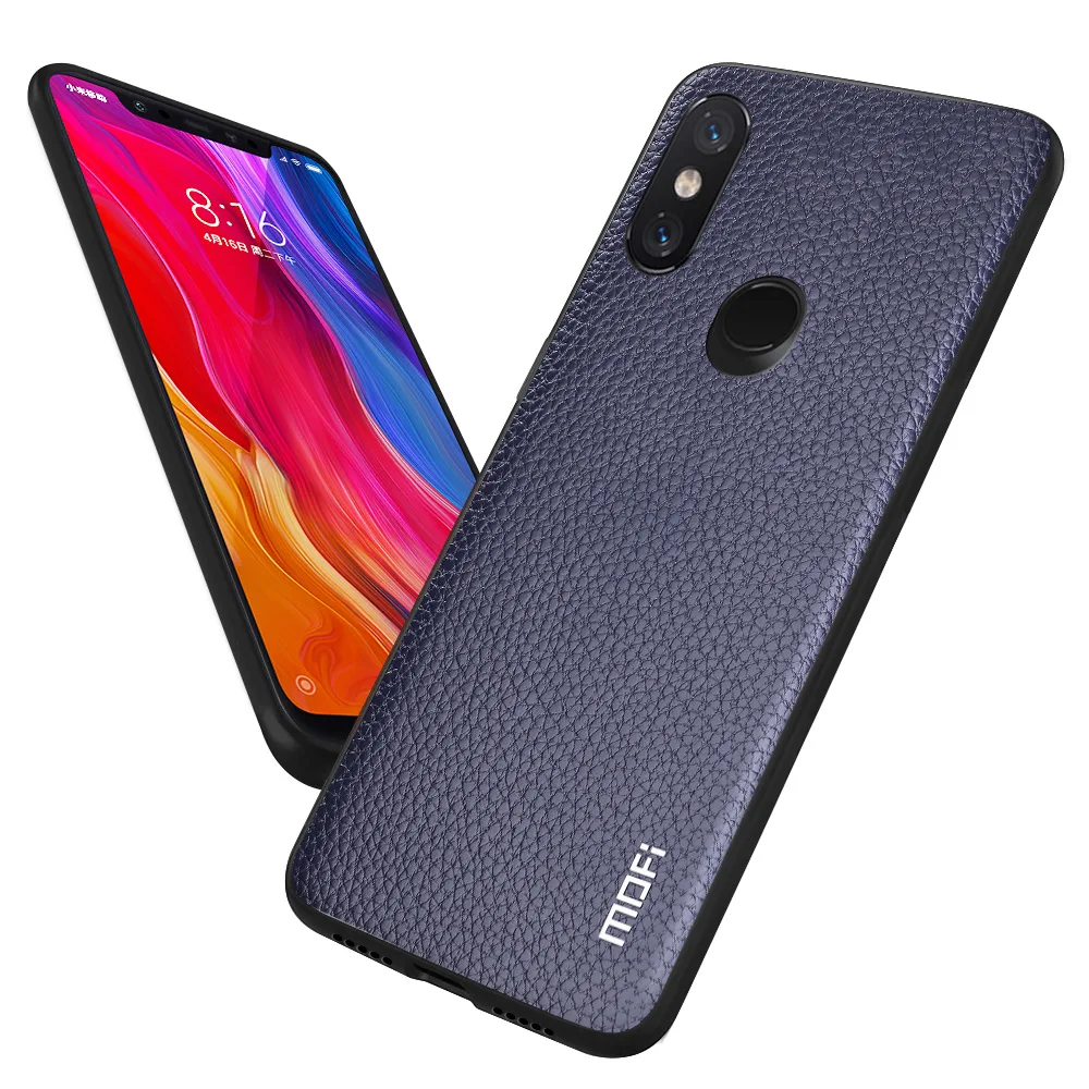 Чехол MOFi для телефона Xiaomi Mi 8 задняя крышка корпус из искусственной кожи чехол Mi8 с