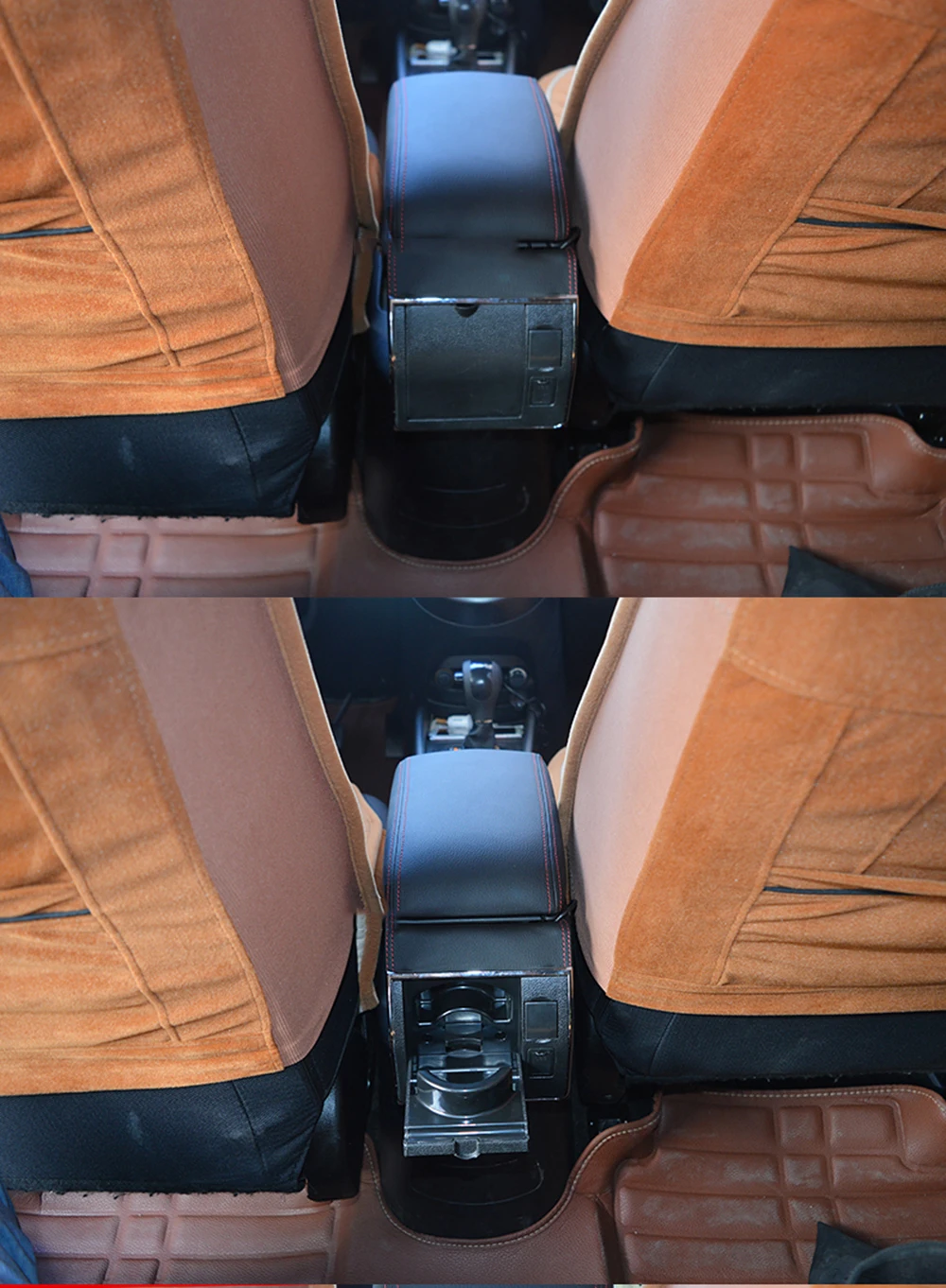 Для Kia Soul 2010 2011 2012 2013 Кожаные детали салона автомобиля Центральная консоль подлокотник коробка Авто подлокотники для хранения с USB