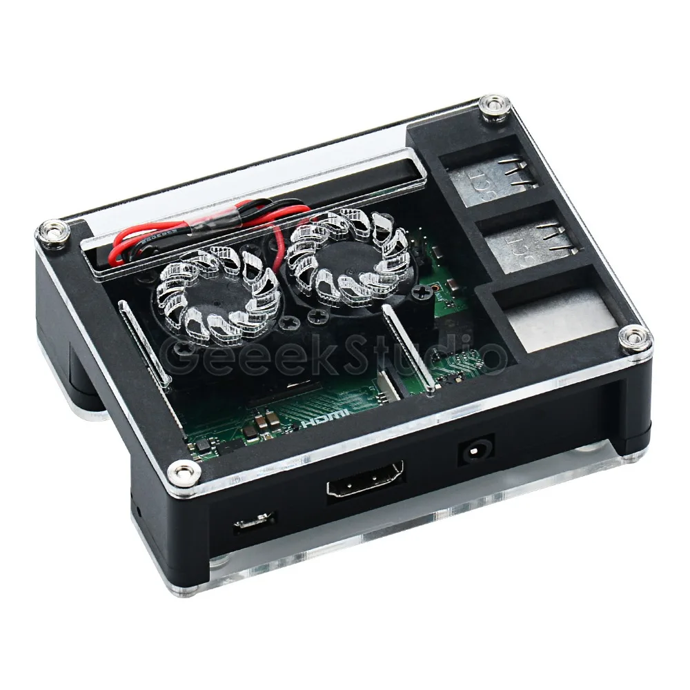Чехол из акрилового АБС пластика с дополнительной версией 3B + Dual Fan Heatink 5V 2.5A