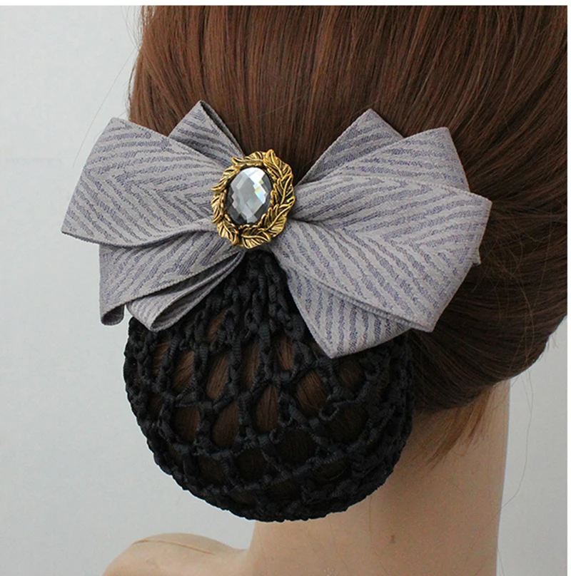 Модный офисный женский галстук-бабочка заколка для волос с бантом, сетчатый бант, глубокий снуд для длинных волос