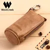 Brand Men Genuine Leather Retro Car Key Housekeeper Holders Lady Cow Leather Fashion Zipper Key Wallets ► Photo 3/6