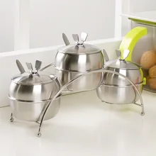 7 шт./компл. кухонные принадлежности в форме яблока из нержавеющей стали для приправ и контейнер для специй соль сахарница сервировочные кастрюли ложки