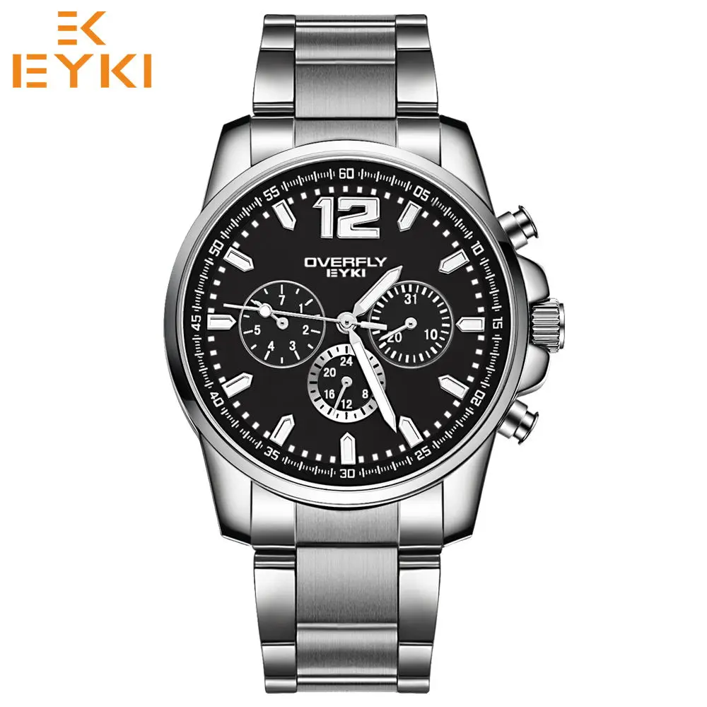 EYKI Luxury Brand Sport Men Watches Three Small Dial Design Waterproof