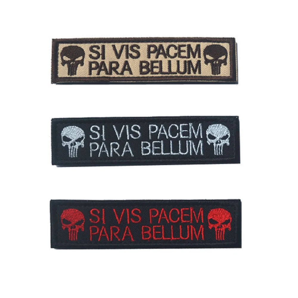 

Punisher/Skull SI VIS PACEM PARA BELLUM patches 3D high quality 100% Embroidered Patches Badge Military Tactical Clothing
