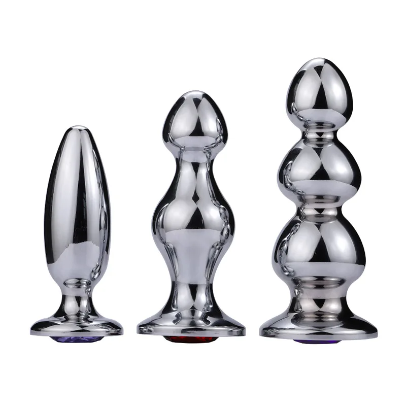 New Super large size huge aluminium alloy jewel crystal anal beads butt plug ball insert SM sex toy men and women adult products | Красота и