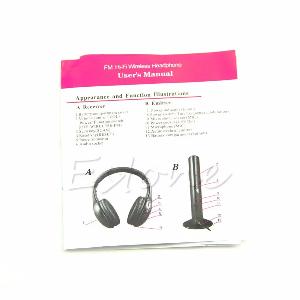 5 в 1 Hi-Fi беспроводная гарнитура наушники для ТВ DVD MP3 PC
