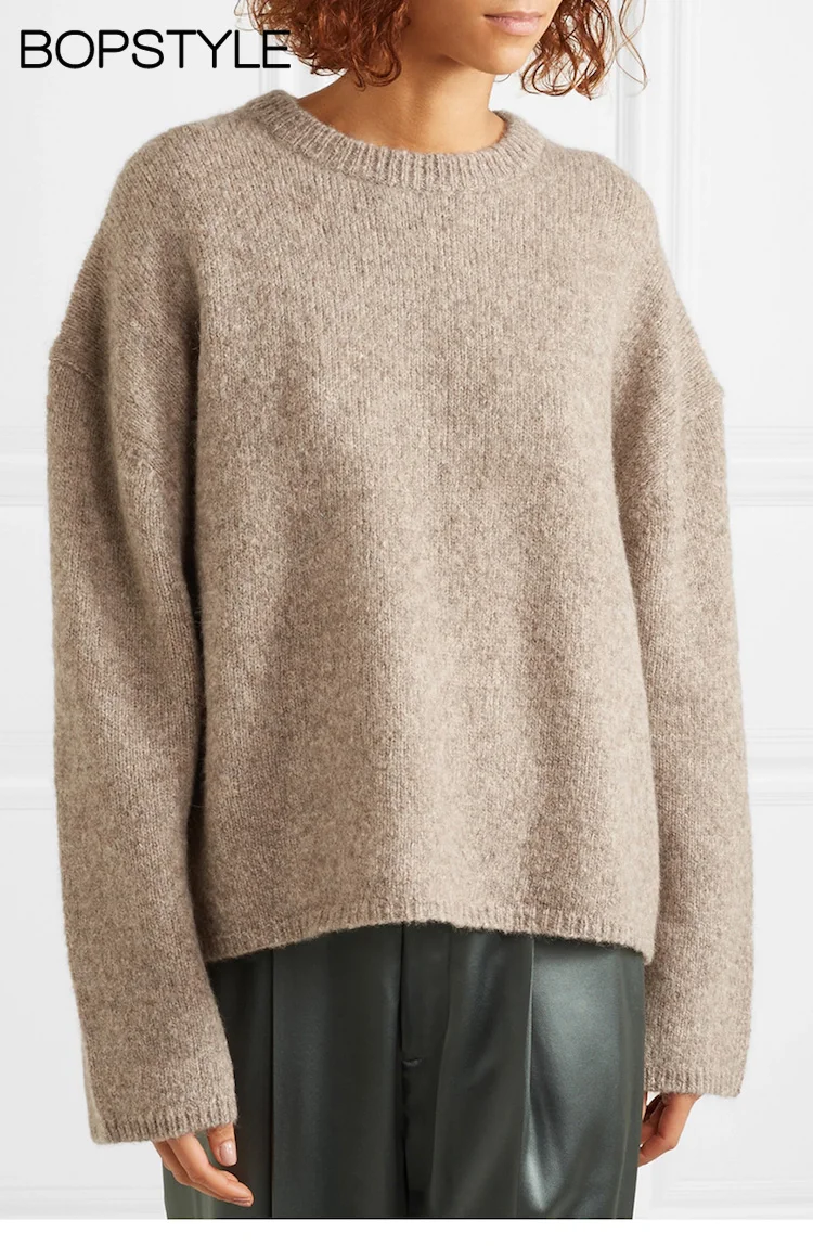 élégant Pull Cachemire Mohair Pic Manches Longuesamp; 2018 Et Avec D'hiver Dame Color À Chandail Drop Tricoter Épaule Tricot As Qualité Warmee Top CxBeWdor