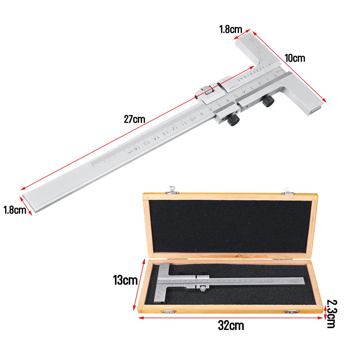 Штангенциркуль стальной 0-160 мм DIN862 измерительная маркировка штангенциркуль скребок мостовой инструмент 0,05 мм регулируемый чехол для хранения