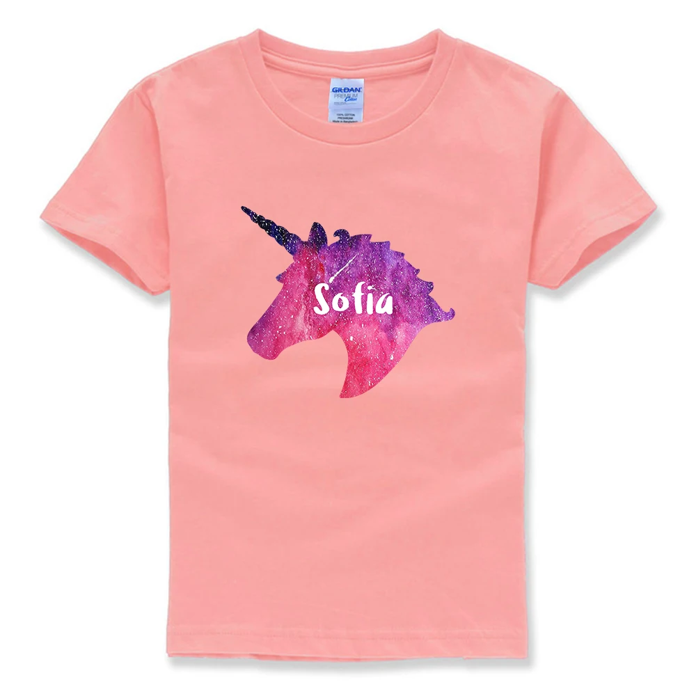 Индивидуальная футболка с единорогом, Детская футболка, подарок для девочек с единорогом, футболка