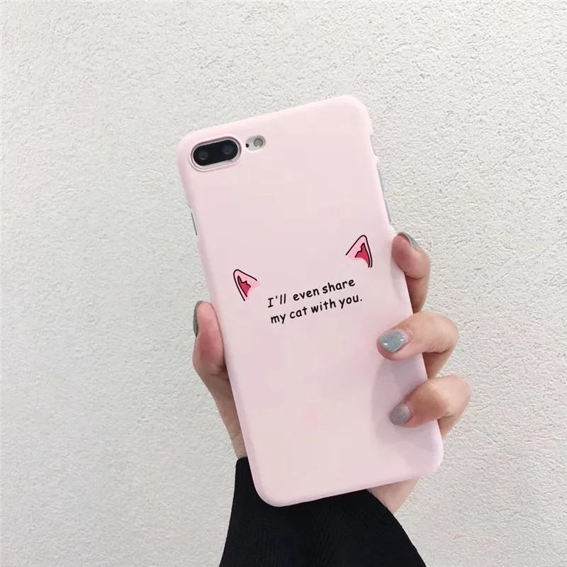 Мультяшный Забавный розовый Кот уши Iphone6s чехол для телефона Apple7/9 plus жесткий |